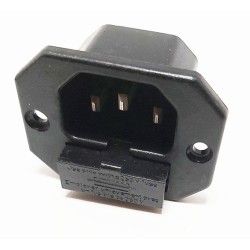 Prise secteur femelle chassis avec porte fusible