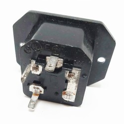 Prise secteur femelle chassis avec porte fusible