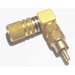 Rca mâle doré coudé noir