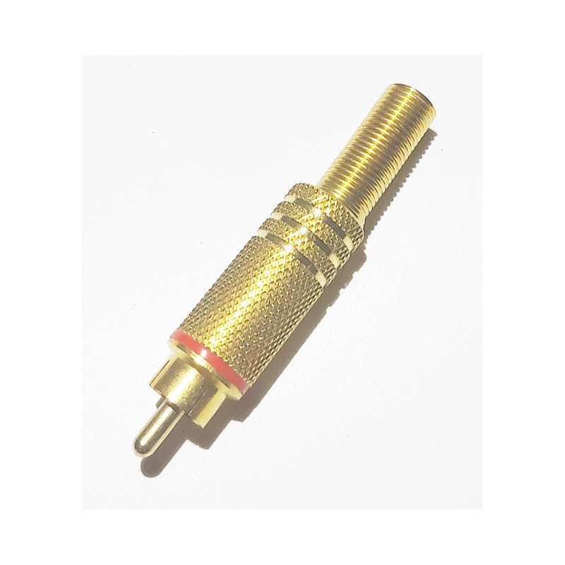 Fiche RCA male métal doré pro