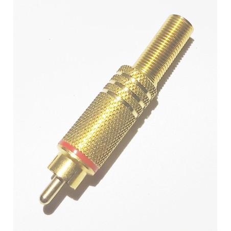 Fiche RCA male métal doré pro