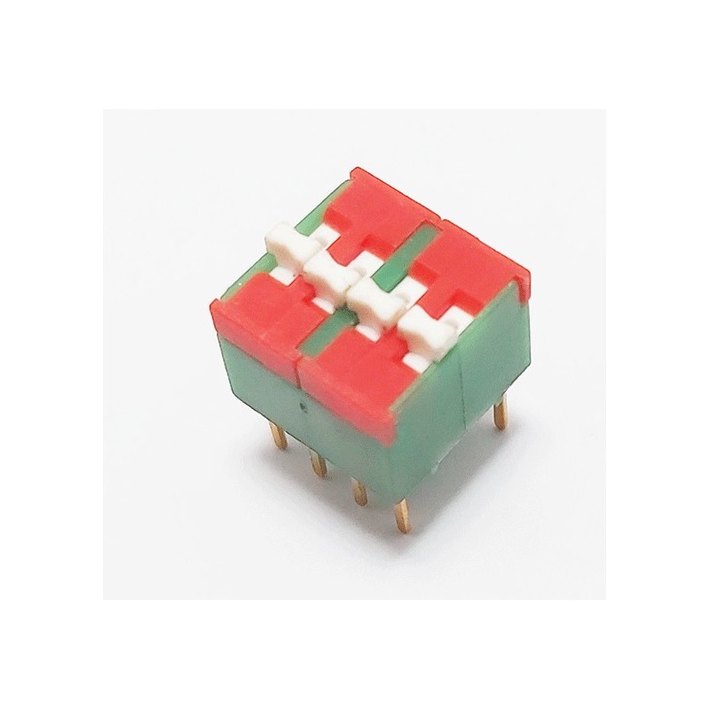 Interrupteur DIL pour circuit imprimé 4 contacts