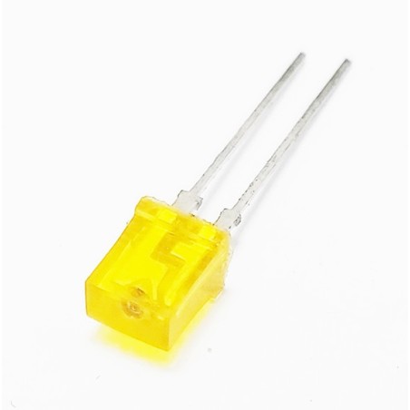 Led jaune rectangulaire transparente