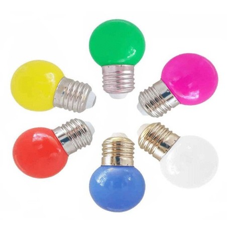 Ampoule LED E27 1W G45 Couleurs