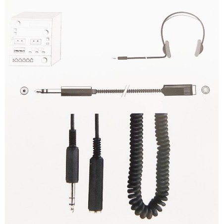 Rallonge spirale jack stéréo 6.35 / femelle stéréo 6.35