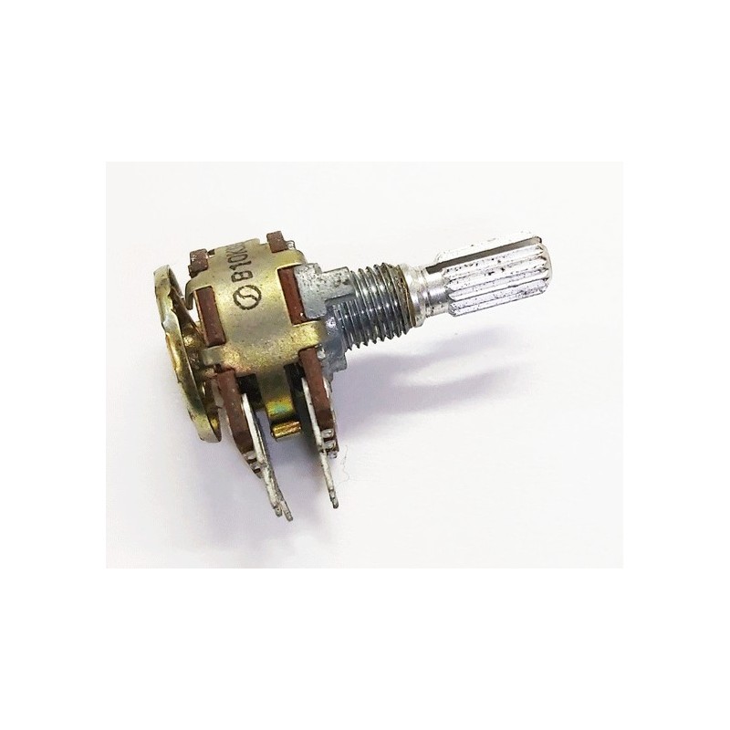 Potentiomètre stéréo 2X10K B axe 6mm cranté