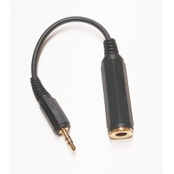 Adaptateur jack 3.5 mâle stéréo - jack 6.35 femelle stéréo doré