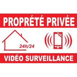 Panneau propriété privée vidéo surveillance