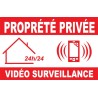 Panneau propriété privée vidéo surveillance