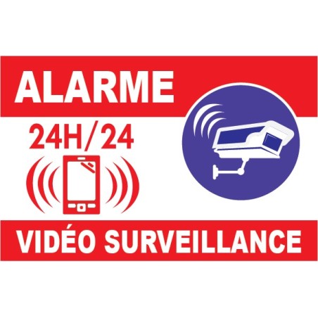 Panneaux alarme vidéo surveillance avec picto 24h/24