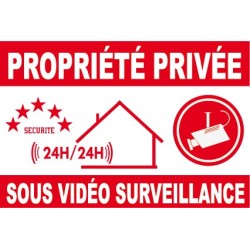 Panneau propriété privée sous vidéo surveillance 24h/24