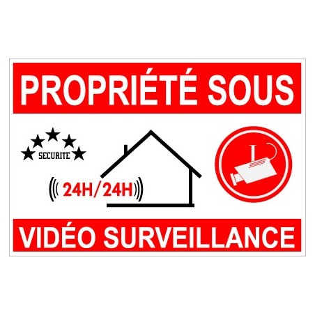 Panneau propriété sous vidéo surveillance 24h/24