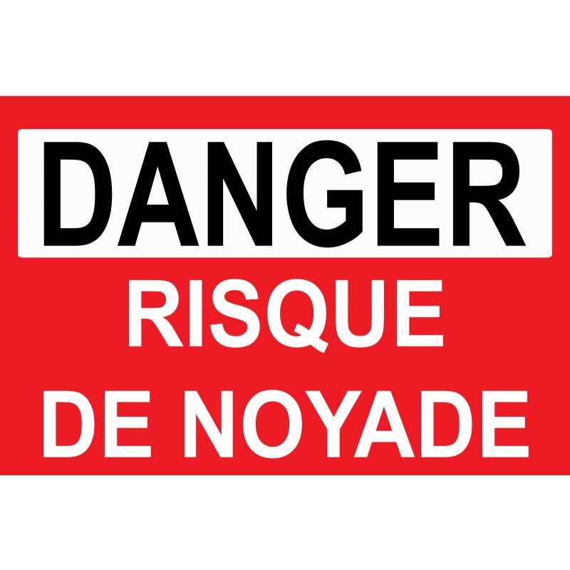 Panneau danger risque de noyade