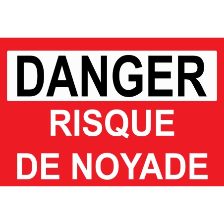 Panneau danger risque de noyade
