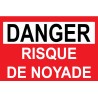 Panneau danger risque de noyade
