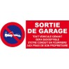 panneau stationnement interdit sortie de garage