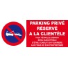 Panneau stationnement interdit parking privée réservé à la clientèle