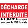 Panneau décharge interdite