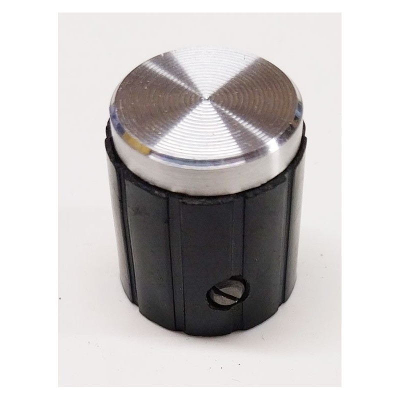 Bouton de potentiomètre axe 6mm a vis noir
