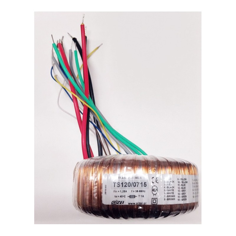 Transformateur torique 155v+104v+51v+120v+2x6.3volts
