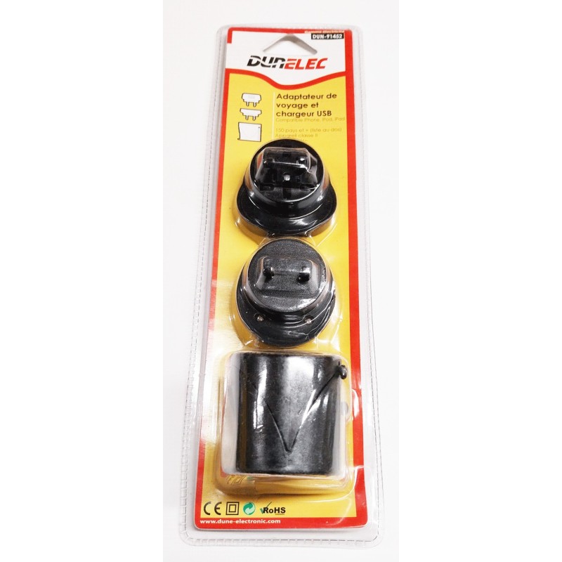 Adaptateur de voyage et chargeur USB