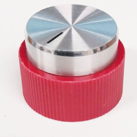 Bouton de potentiomètre rouge axe 6mm a vis