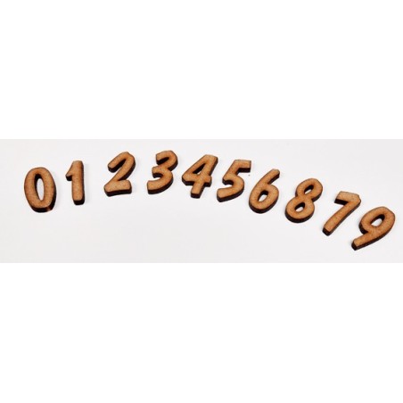 Chiffre en bois medium découpé de 0 à 9 en 30mm de hauteur