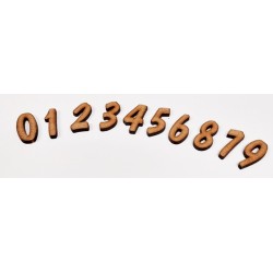 Chiffre en bois medium découpé de 0 à 9 en 40mm de hauteur