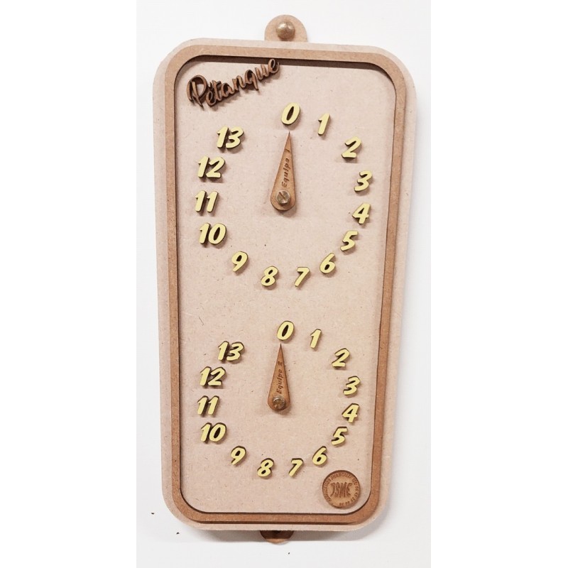 Compteur de points pétanque en bois 2D, boules de pétanque