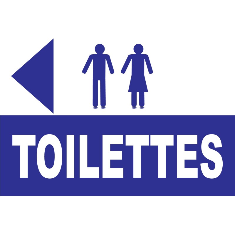 Panneau toilettes hommes et femmes direction gauche