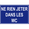 Panneau ne rien jeter dans les wc