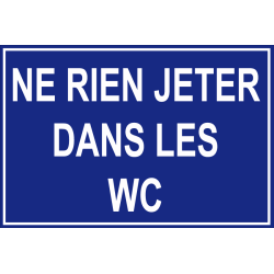 Panneau ne rien jeter dans les wc