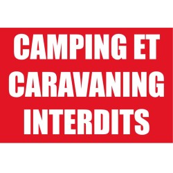 Panneau camping et caravaning interdits