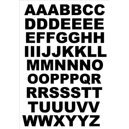 Alphabet en adhésif 30mm noir
