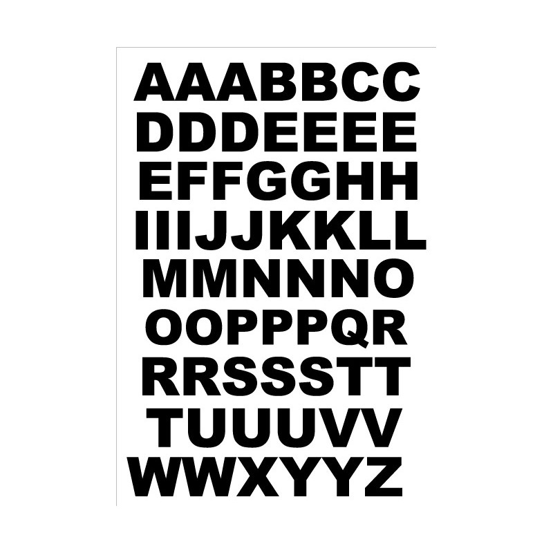 Alphabet en adhésif 40mm noir