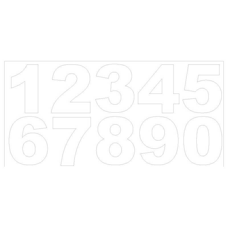 chiffre en adhésif 40mm blanc