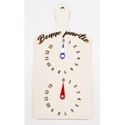 Compteur de points pétanque en bois mural