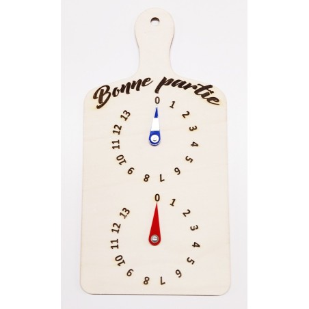 Compteur de points pétanque en bois mural