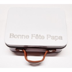 Coffret métal avec ramasse boules et cochonnets bonne fête papa