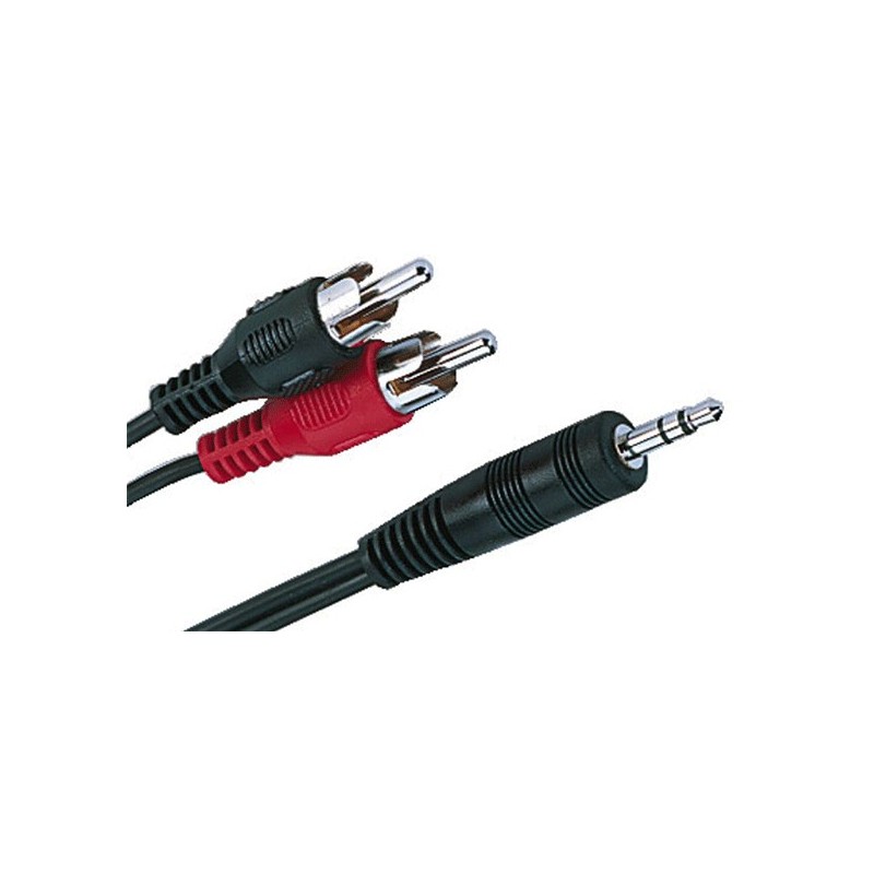 Cordon audio jack 3,5 mâle stéréo / 2 x RCA mâle
