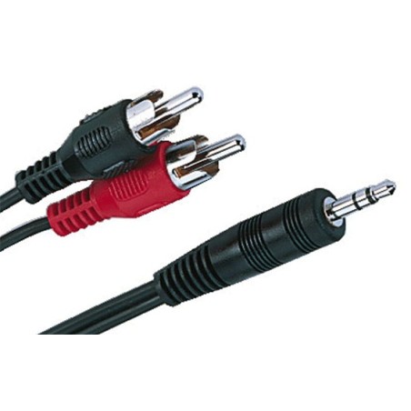 Cordon audio jack 3,5 mâle stéréo / 2 x RCA mâle