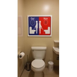 Panneau merci de faire dans la cuvette